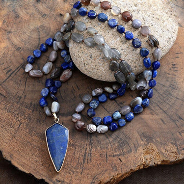 Lapis Lazuli Peace Shield Necklace-Your Soul Place